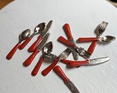 Fiesta Style Flatware in One Inch Scale for Your Dollhouse Kitchen In a Variety of Colors