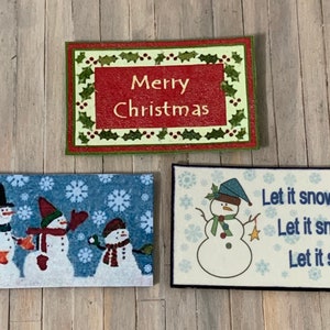 Christmas/Winter Mats in Choice of 3 Different Designs for a One Inch Dollhouse