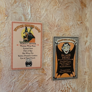 Dollhouse Halloween Signs on One Inch Scale