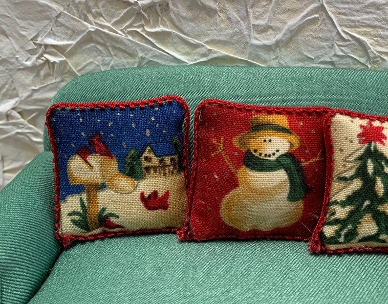 Set of Three Winter Pillows With a Country Flair Printed with Etsy