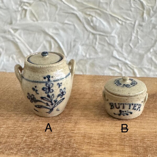 Choice of 2 Different Jane Graber Salt Glazd Pottery  in 1/12th Scale