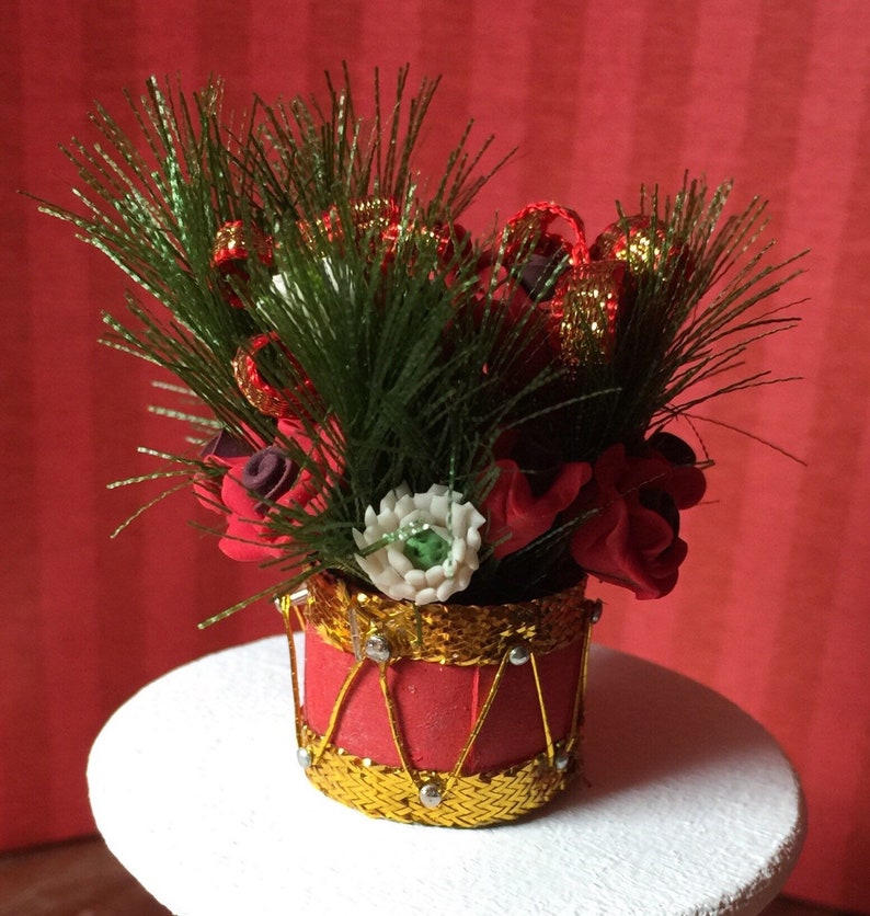 Beautiful Festive Drum and Floral Arrangement in One Inch Etsy