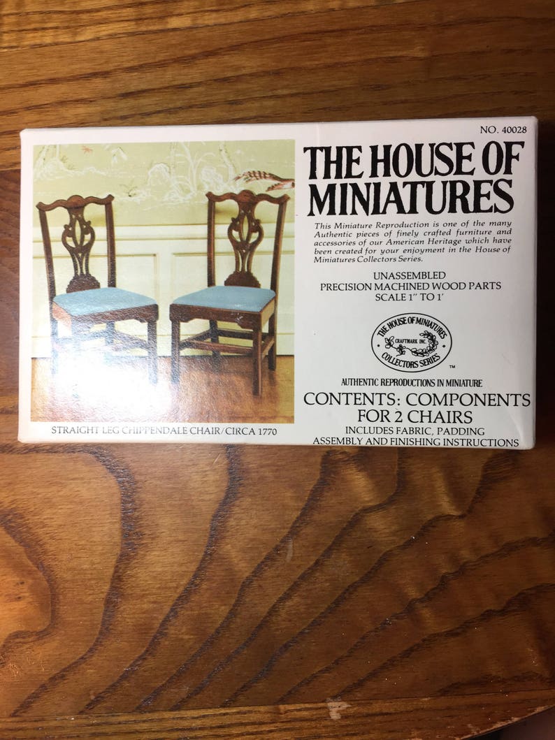 Special On Set Of Two Chippendale Chair Kits In One Inch Scale Etsy