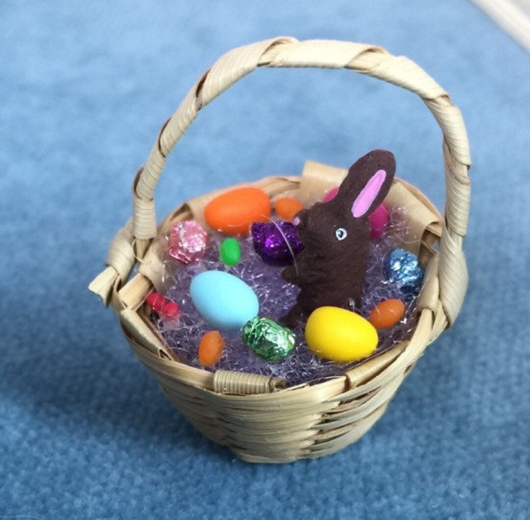Easter Basket in One Inch Scale for a Dollhouse Etsy
