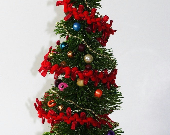Miniature Decorated Christmas Trees 9 Inch Tall Etsy