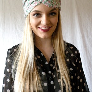 Turban Headband Floral Headwrap Womens Fashion Accessory Hair Band Spring Flower image 1