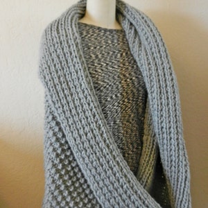 Oversized Long Chunky Knit Infinity Scarf Grey - Etsy