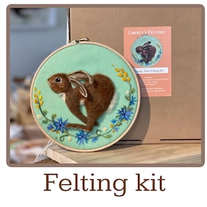 Racing Hare needle felting kit - learn with Libertys Felterie Felting kits