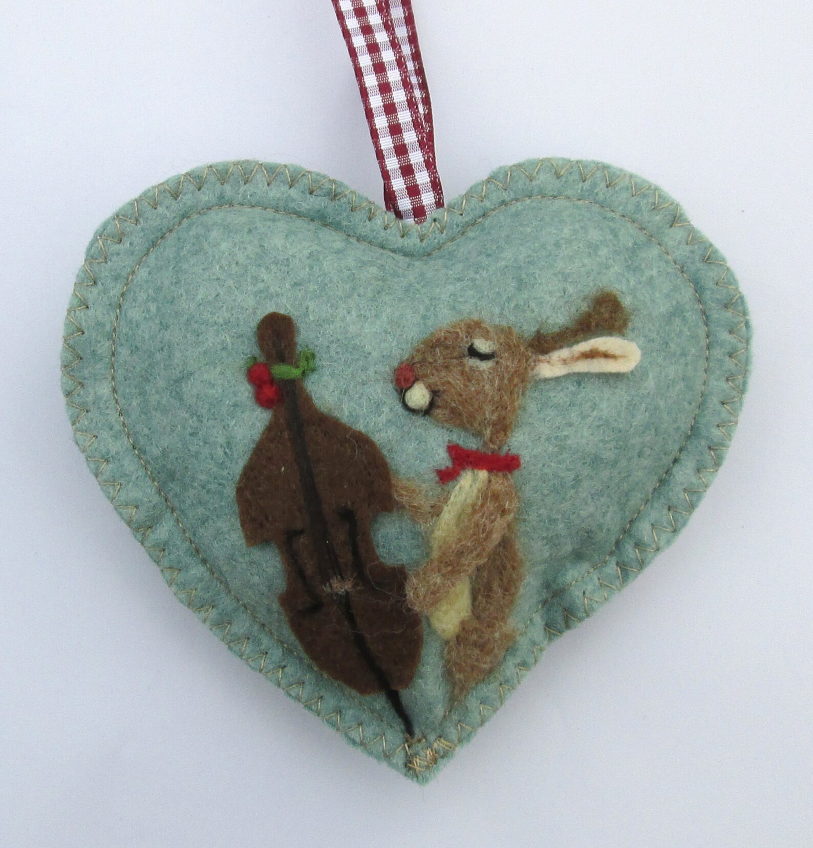 Needle Felted Rabbit Playing a Violin Scented Heart Musical - Etsy