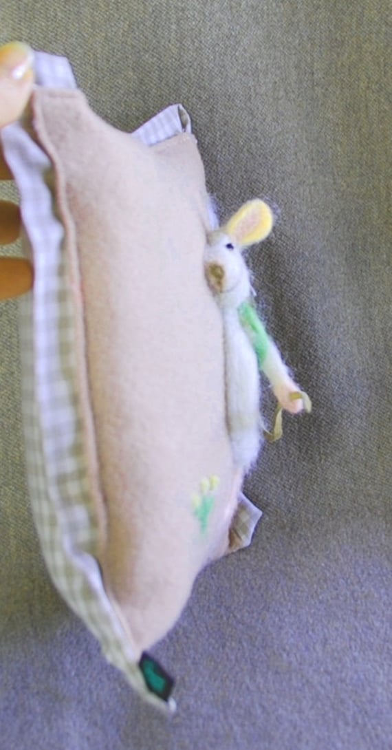 Needle felted mouse throw pillow. Sofa Needle felted mouse throw pillow. Sofa