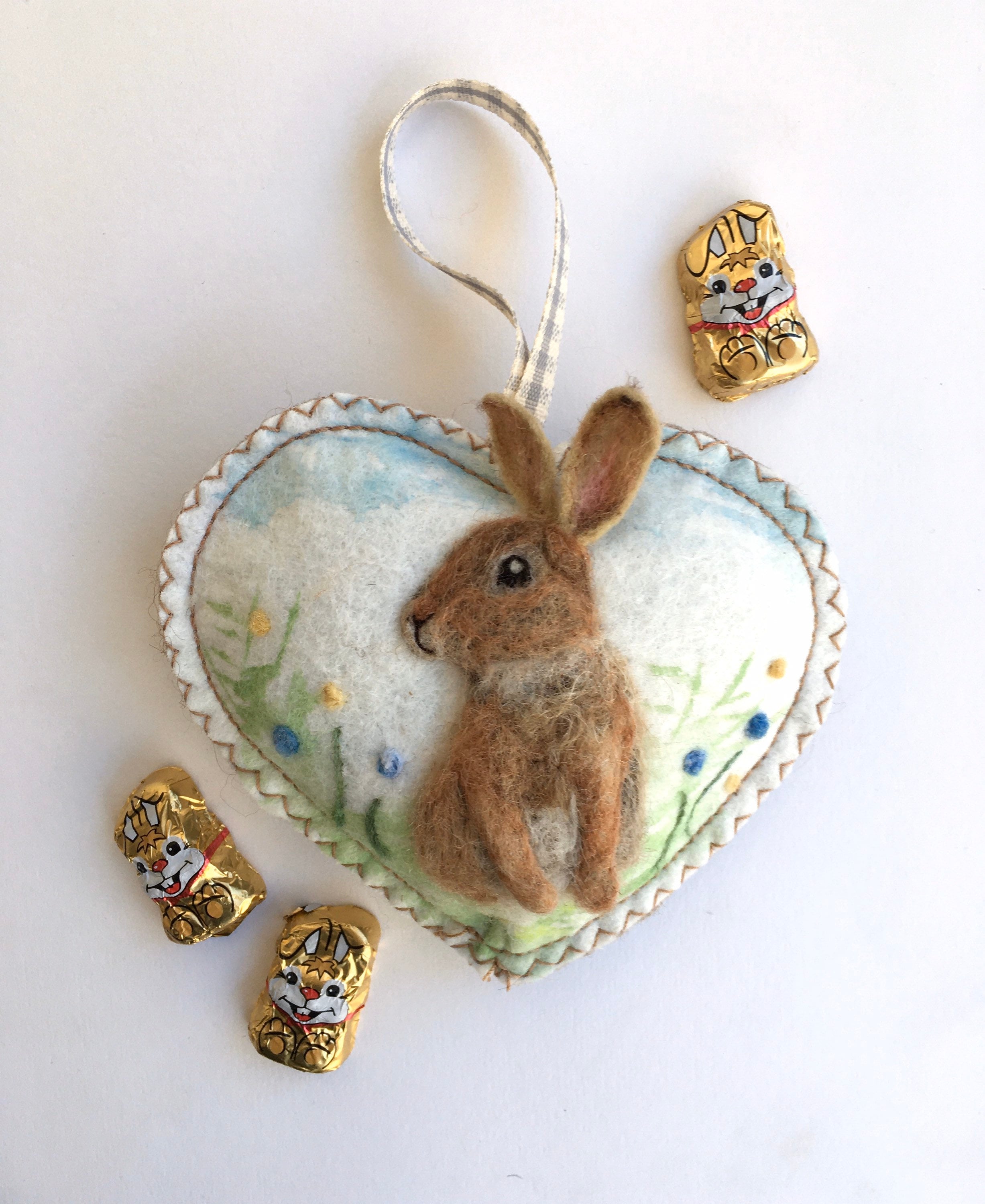 Personalized Meadow Rabbit decorative heart | Etsy