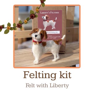 Jack Russel needle felting kit - learn with Libertys Felterie Felting kits