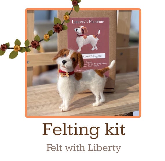 Kit De Feutrage à L'Aiguille 'Russell Le Jack Russell Terrier' - World Of Wool - Neuf UK
