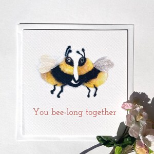 Hochzeitskarte - You Bee-long Together gefilzter Kunstdruck