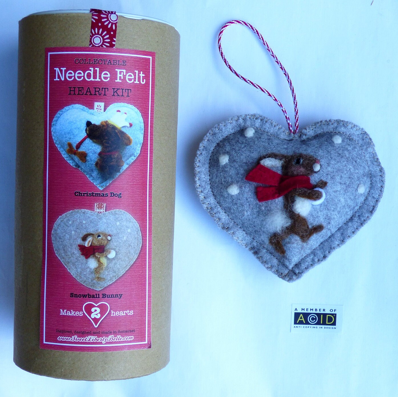 Kit Needle Felt Robin and Reindeer Heart Kit All You Need Etsy