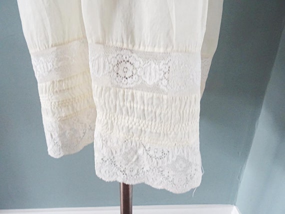 Antique Babys Dress Edwardian Girls Ivory Silk Em… - image 9