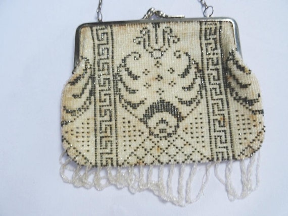 Antique Edwardian Ladies Bag Purse Silver Glass B… - image 5