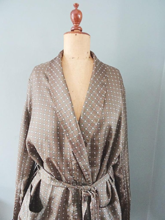Vintage Mens Robe 1970s Dressing Gown Smoking Jacket … Gem