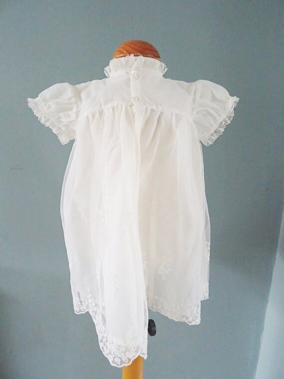 Vintage Babys Dress Gown 1930s Ivory Floral Tambo… - image 5