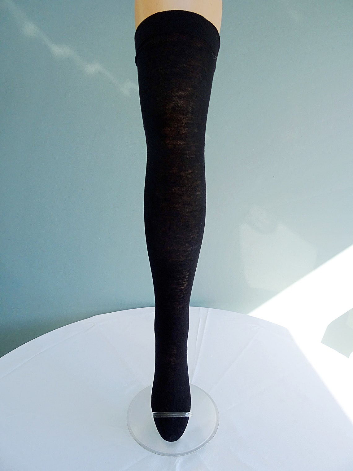 Vintage Black Stockings Cotton Ladies 1930s Unworn Pair 30s Etsy