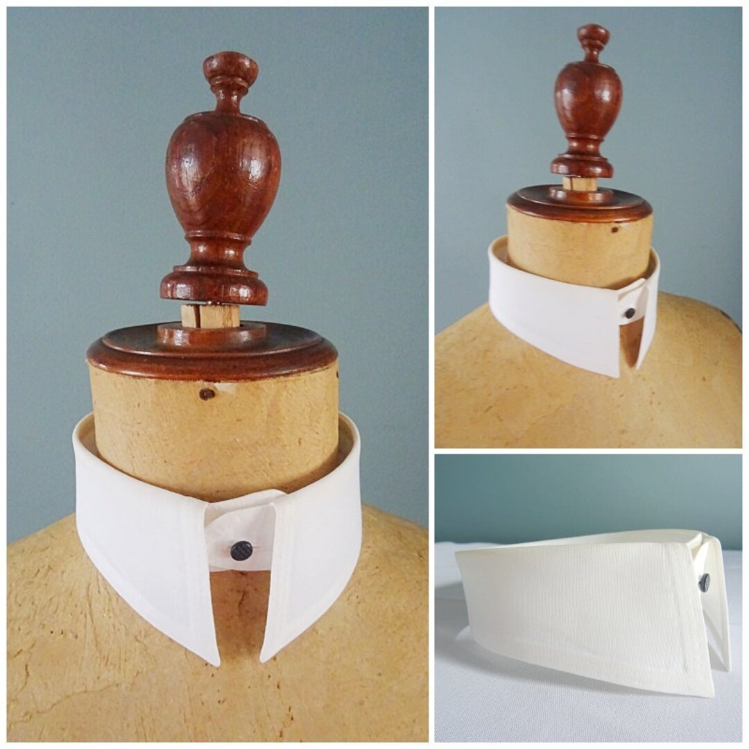Vintage Stiffened Shirt Collar Mens Boys Detachable White Etsy