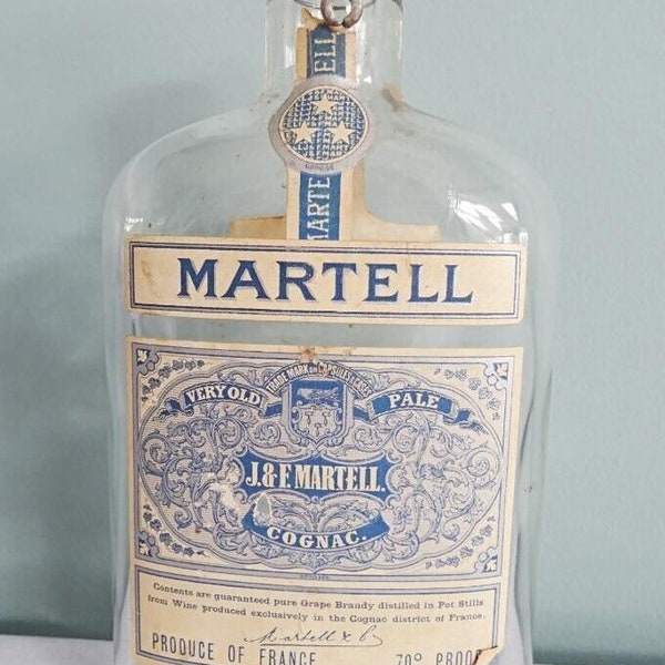 Vintage Advertising Martells Cognac Bottle 1940s Label Props Display 3 Star 40s D/L