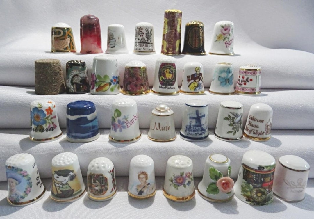 Vintage Collectors Thimbles Porcelain China Collection Etsy