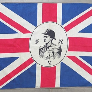 Vintage Union Jack Flag 1930s Coronation King George VI Royalty Souvenir 1937 D/L