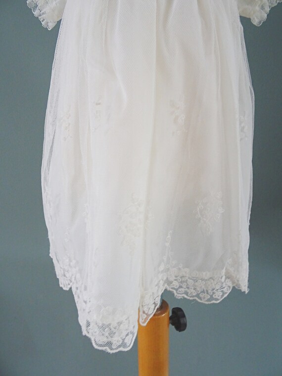 Vintage Babys Dress Gown 1930s Ivory Floral Tambo… - image 7