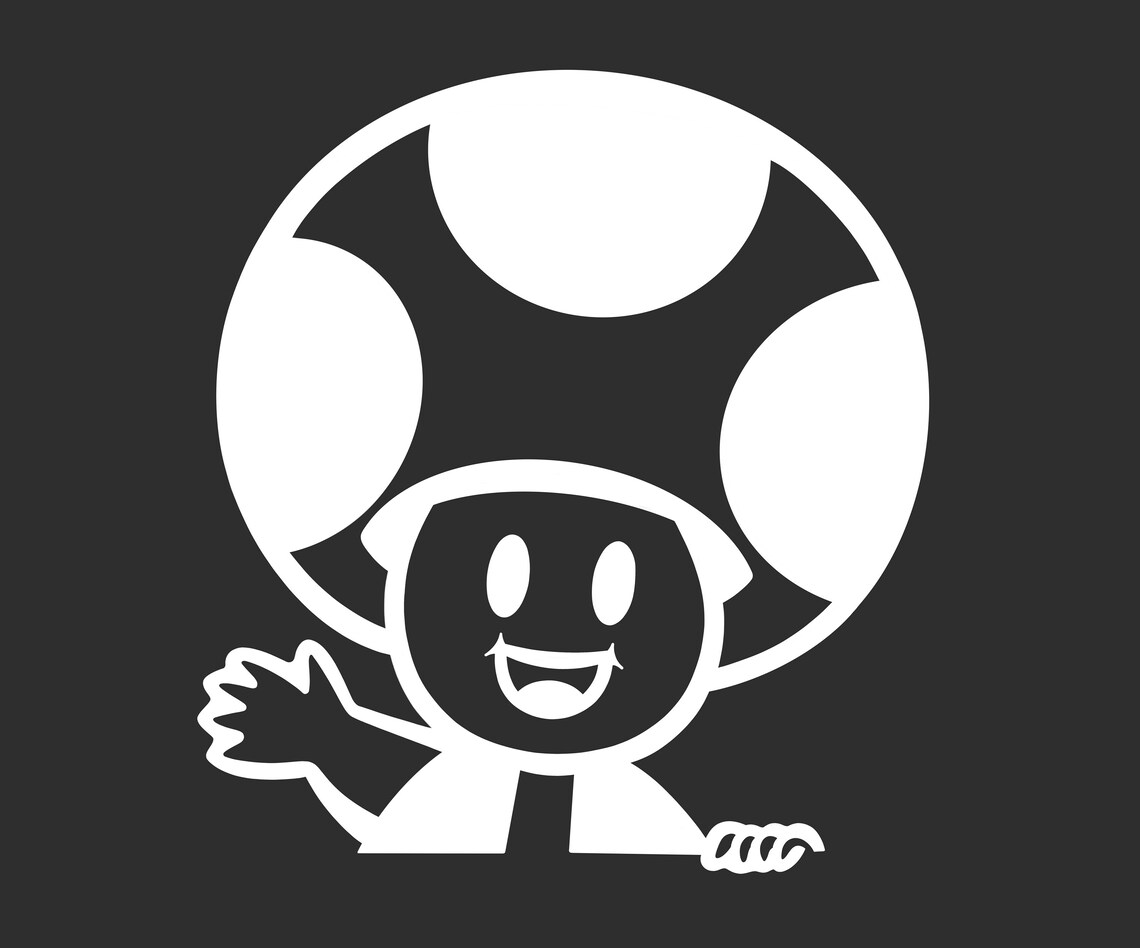 Super Mushroom Mario Bros Vinyl Decal Vinyl Sticker Bumper Etsy