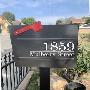 Classic House Numbers Mailbox Decal 4x12 | Address Sign Front Door Decor New Home Gift Mail Vinyl Decal
