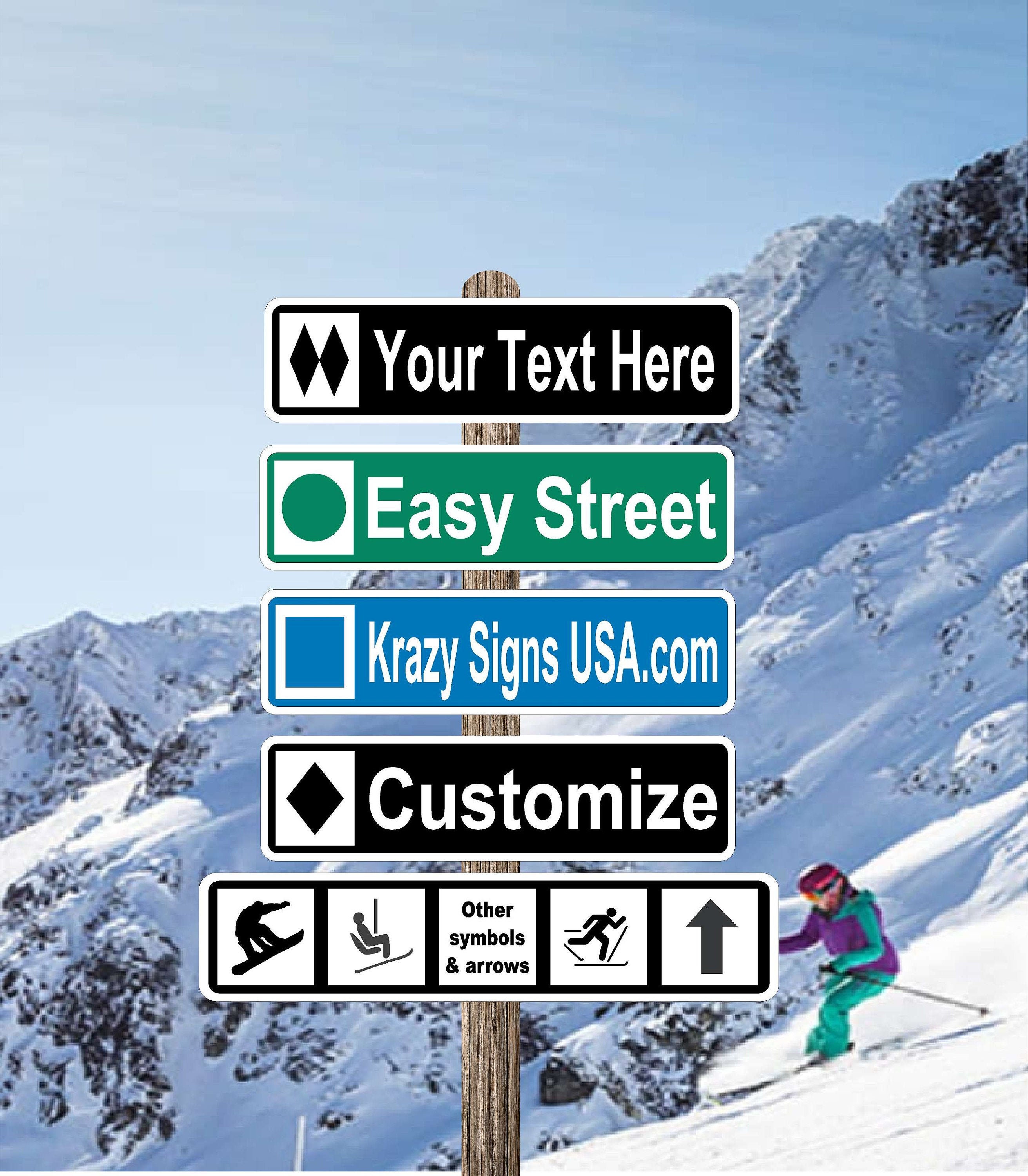 Large Custom Ski Sign Personalized Ski Sign Ski Trail Ski - Etsy Canada
