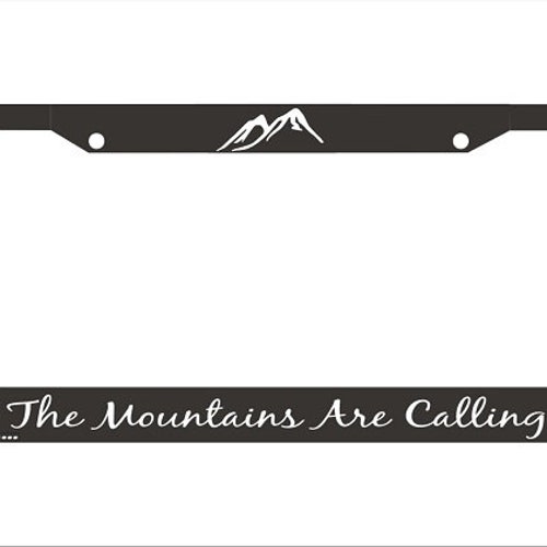 Mountains Are Calling License Plate Frame Slimline Design Etsy