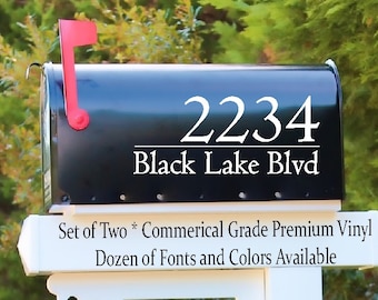 Modern House Numbers Mailbox Decals Address Sign Front Door Decor New Home Gift Mail vinyl decal