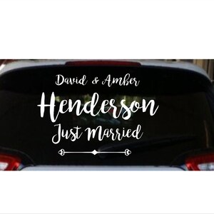 Custom Just Married Wedding Decal  Custom Wedding Decal Personalized Wedding Graphics Wedding Car Decoration Wedding Vinyl