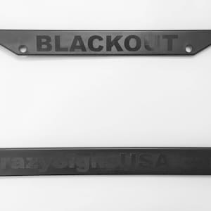 Blackout Reflective Custom License Plate Frame |  License Plate | Custom License Plate |  License Plate Holder  Car Accessories