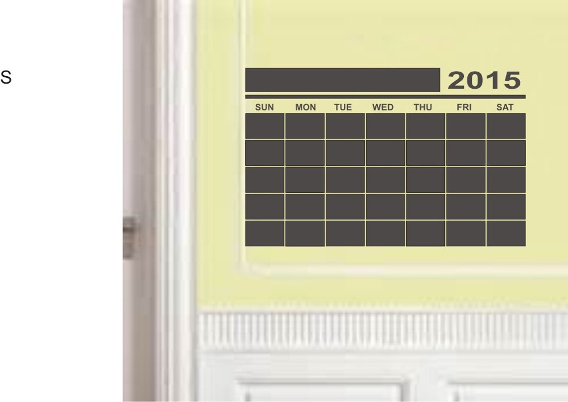 Calendar Dry Erase Whiteboard Vinyl Decal Sticker Etsy