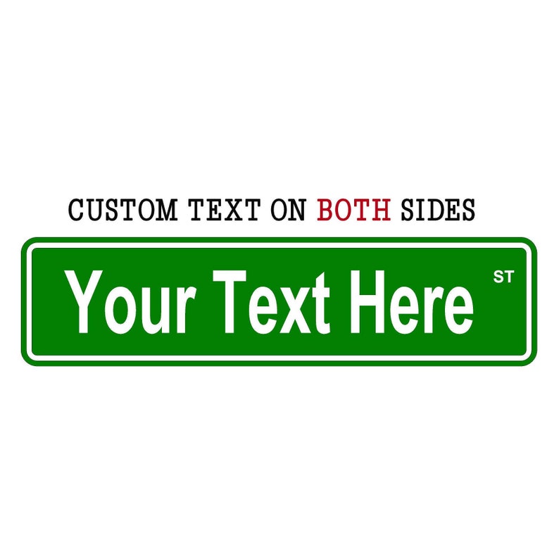 2 Sided Custom Street Sign Custom Signs Personalized Street Etsy