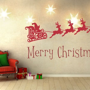 Christmas Decal | Santa Decal | Reindeer Decal | Holiday Decal |  Christmas Vinyl Decal | Christmas Decoration