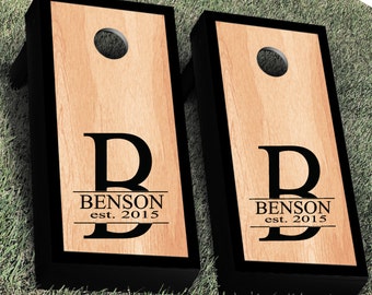 Monogram Wedding Cornhole Decals | Custom Wedding Signs & Decal | Wedding Games Corn Hole Decal Corn hole Decal