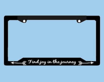 Find Joy in the Journey License Plate Frame | Mountains Arrows Adventure License Plate Frame | Car Accessories License Plate Art