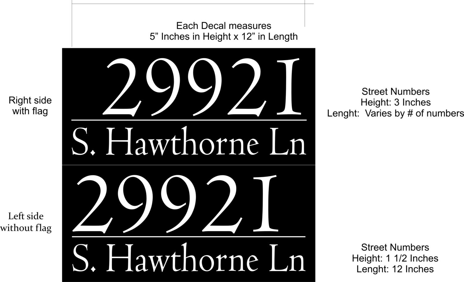 Modern House Numbers Mailbox Decals Address Sign Front Door Etsy