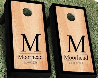 Monogram Wedding Cornhole Decals | Custom Wedding Signs & Decal | Wedding Games Corn Hole Decal Corn hole Decal