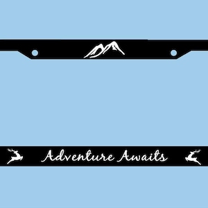 Adventure Awaits License Plate Frame | Mountains Arrows Adventure License Plate Frame | Car Accessories License Plate Art