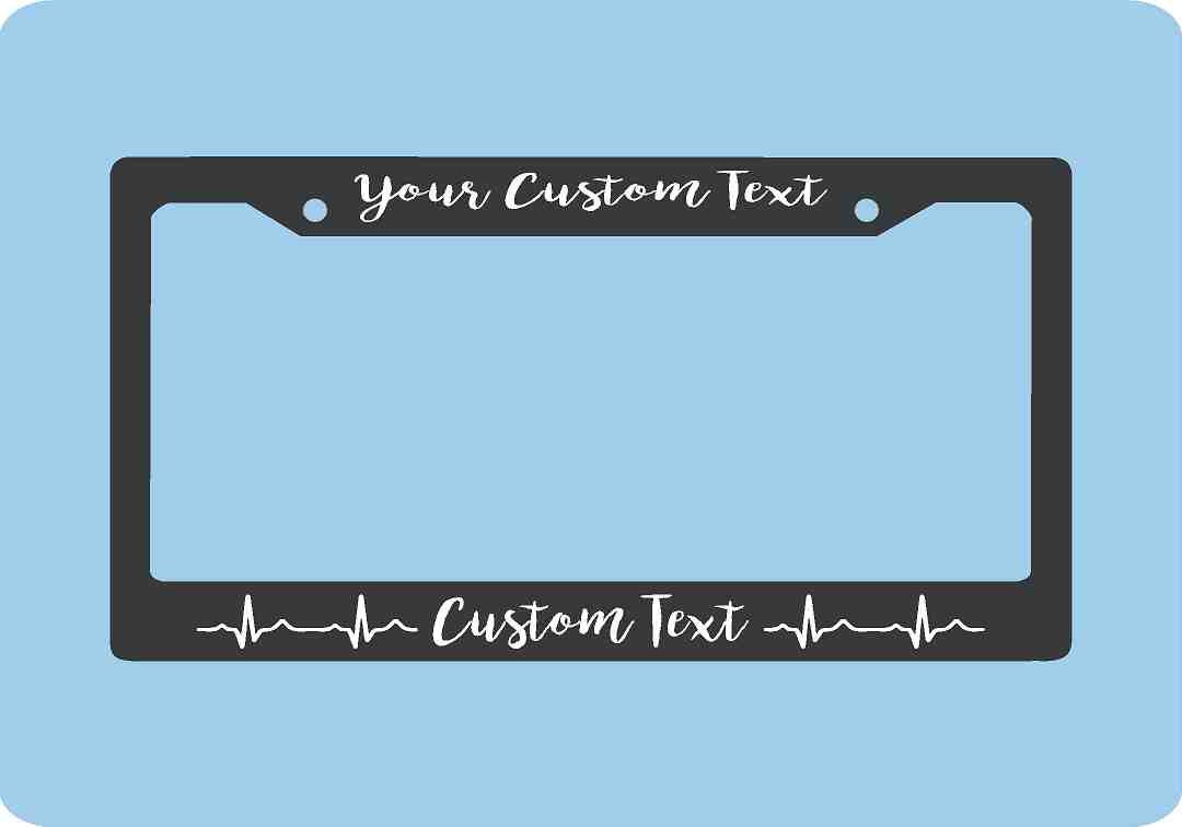 Heartbeat License Plate Frame Custom License Plate Frame License