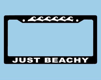 Just Beachy License Plate Frame | Auto Plate Frame | Beach License Plate Holder |  | LPST Car Accessories License Plate Art