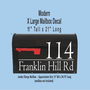 11&quot; x 21&quot; X Large House Numbers Mailbox Decal -  One Side Only | Address Sign Front Door Decor New Home Gift Mail Vinyl Decal
