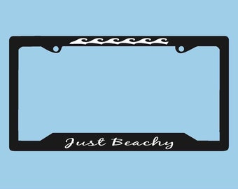 Just Beachy License Plate Frame | Auto Plate Frame | Beach License Plate Holder |  | LPST Car Accessories License Plate Art