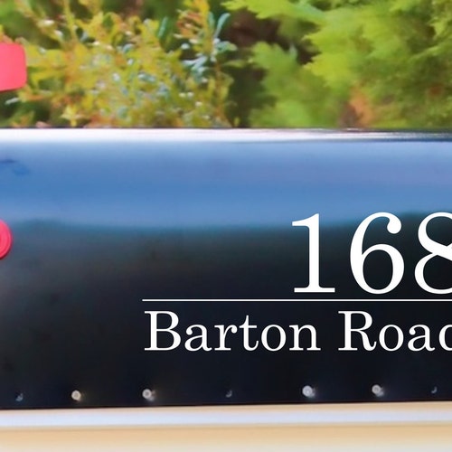 Classic House Numbers Mailbox Decal Address Sign Front Etsy