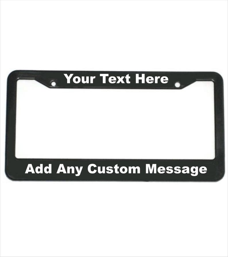 Blackout Reflective Custom License Plate Frame License Plate Etsy